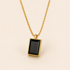 Black Geometric Pendant Necklace