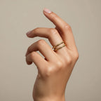 Calienne Bamboo Stack Ring – Gold