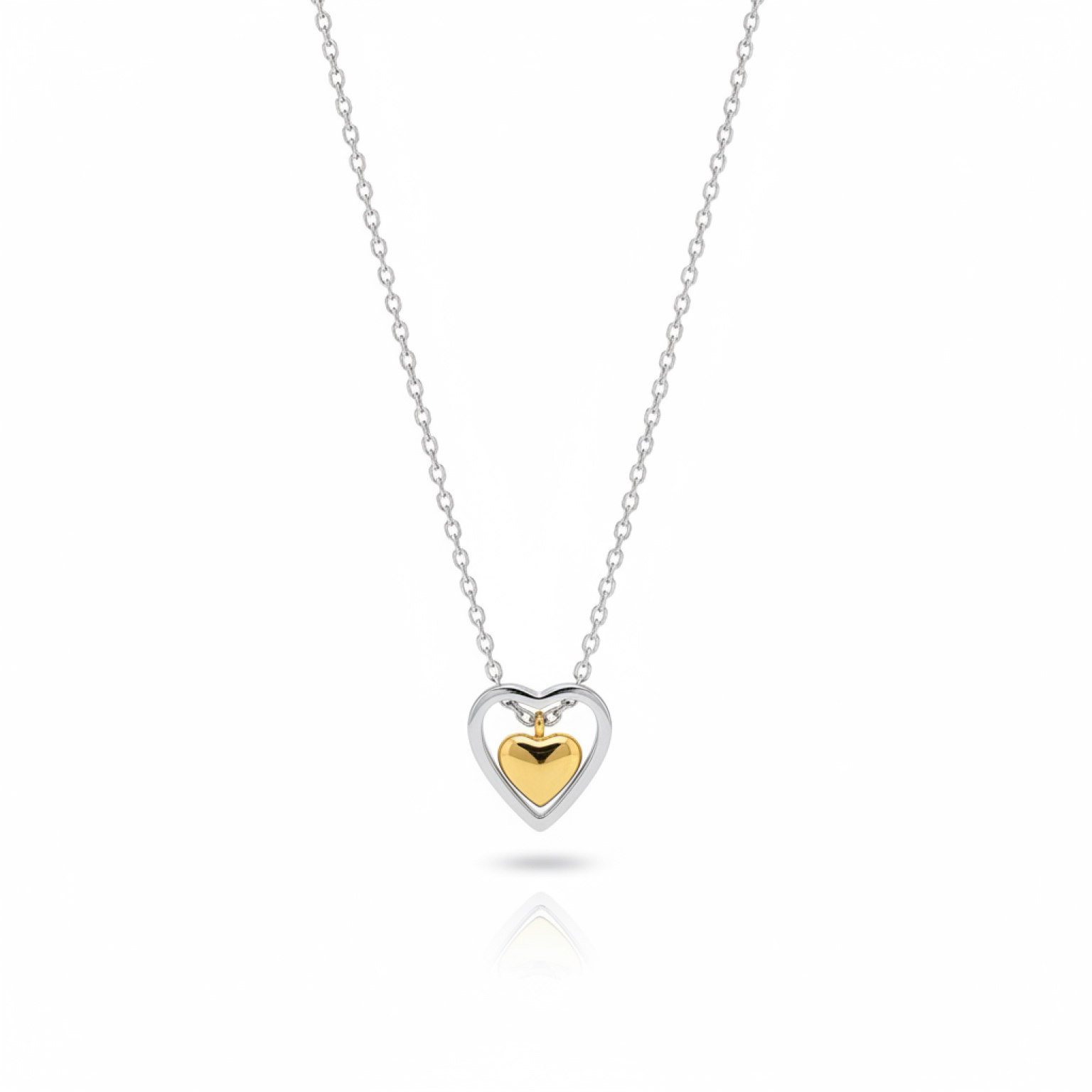 Mixed Metal Heart Necklace