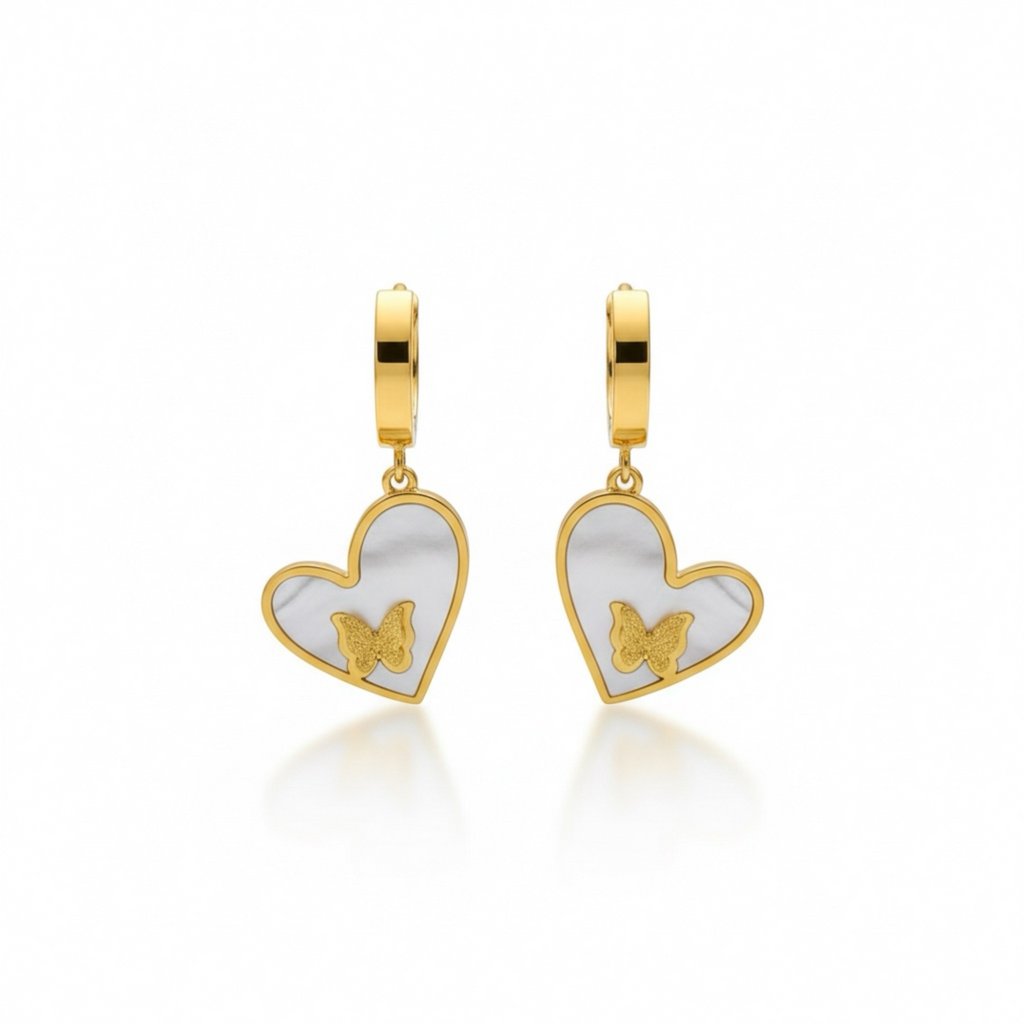 Liore Noire Papillon Heart Hoops