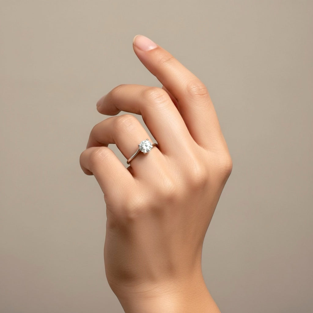 Aurelia 1ct Moissanite Ring – Sterling Silver