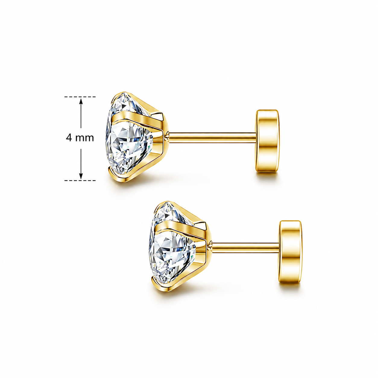Diamond cut studs