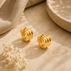 Triple Grained Hoop Earrings