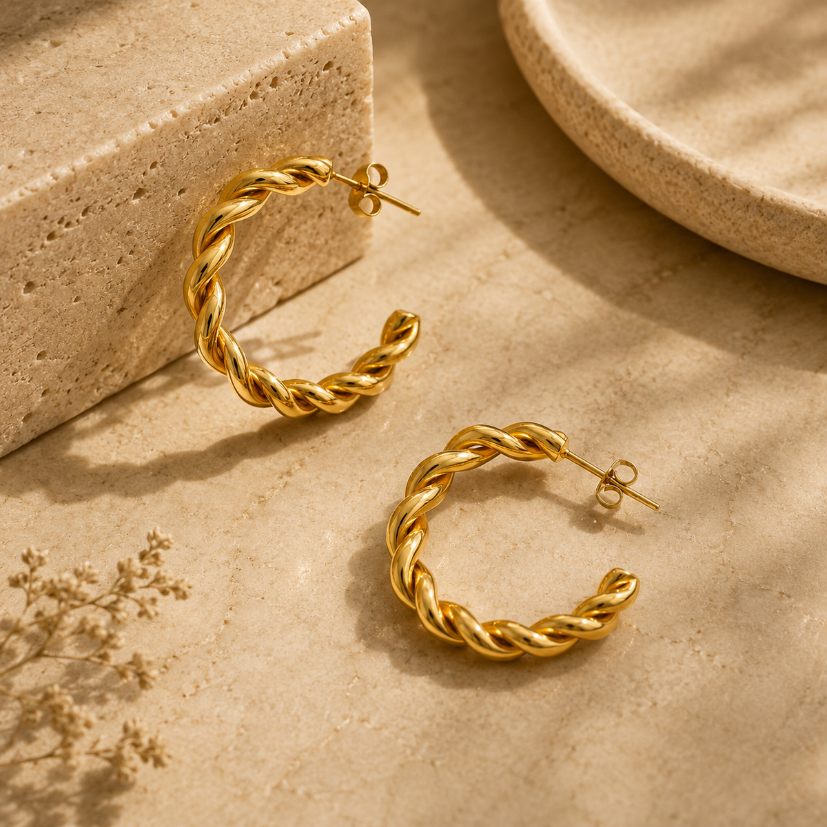Chic Rope Twisting Hoop Earrings