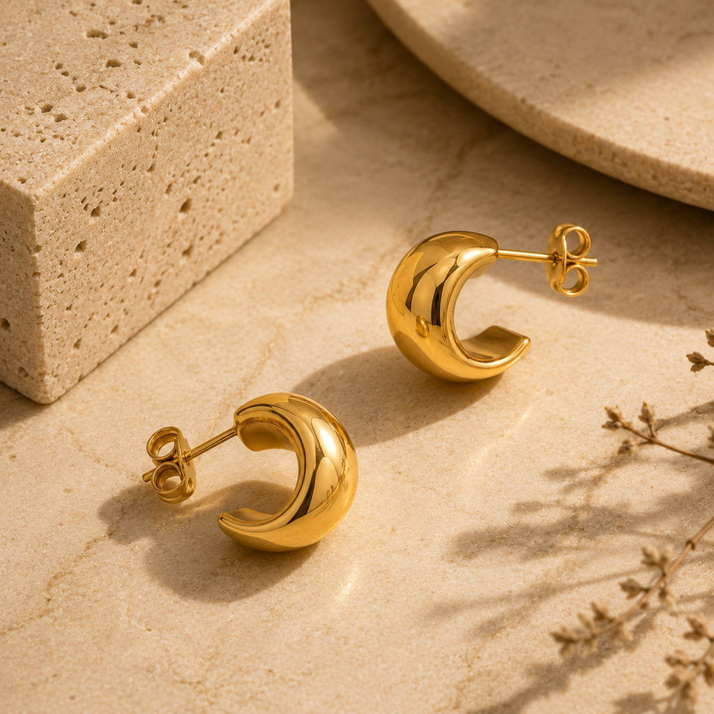 Mini C Shape Hoop Earrings