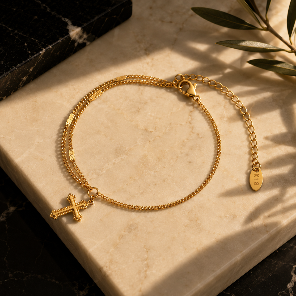 Layered Cross Bracelet