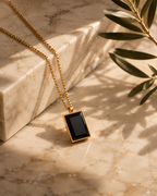 Black Geometric Pendant Necklace