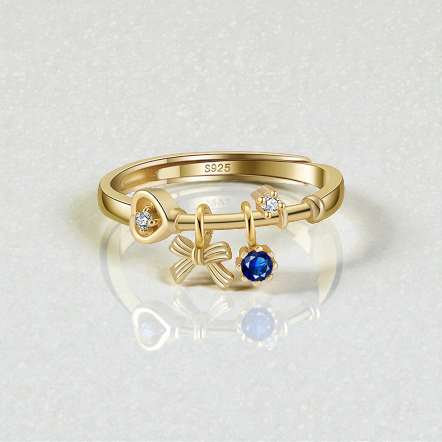 Lumière Charm Ring – Gold PVD
