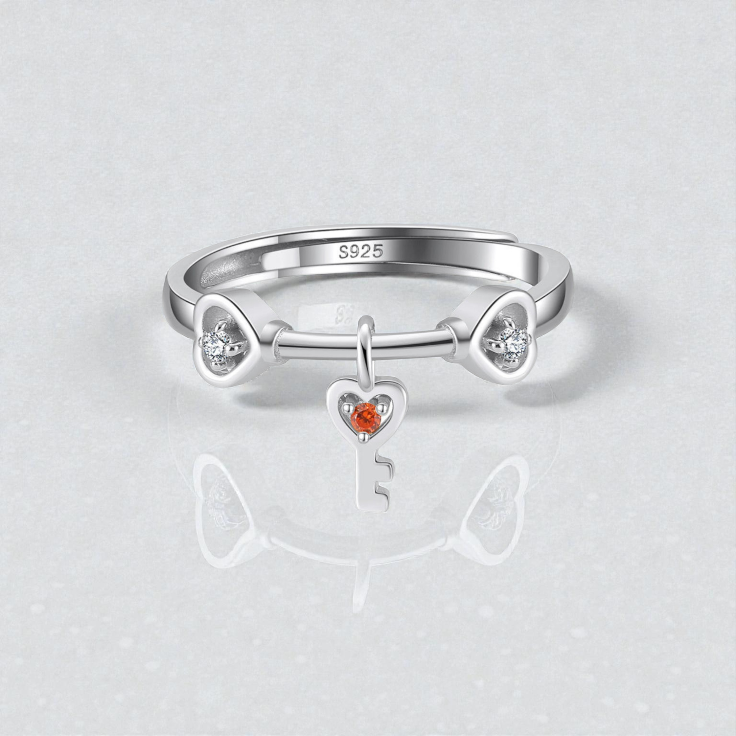 Cléa Heart Key Ring – Sterling Silver