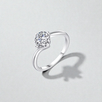 Aurelia 1ct Moissanite Ring – Sterling Silver