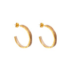 Enamel C Shape Hoop Earrings