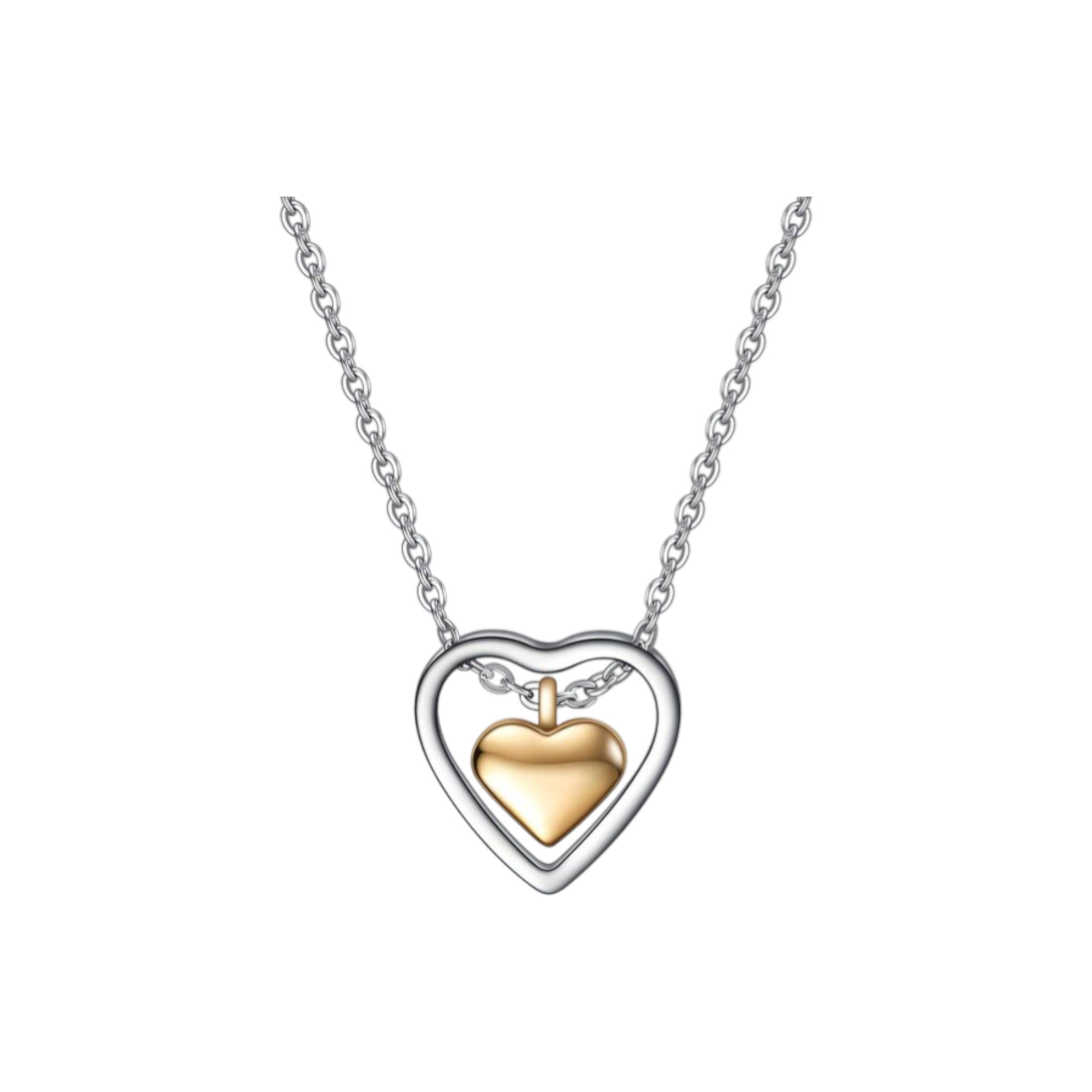 Mixed Metal Heart Necklace