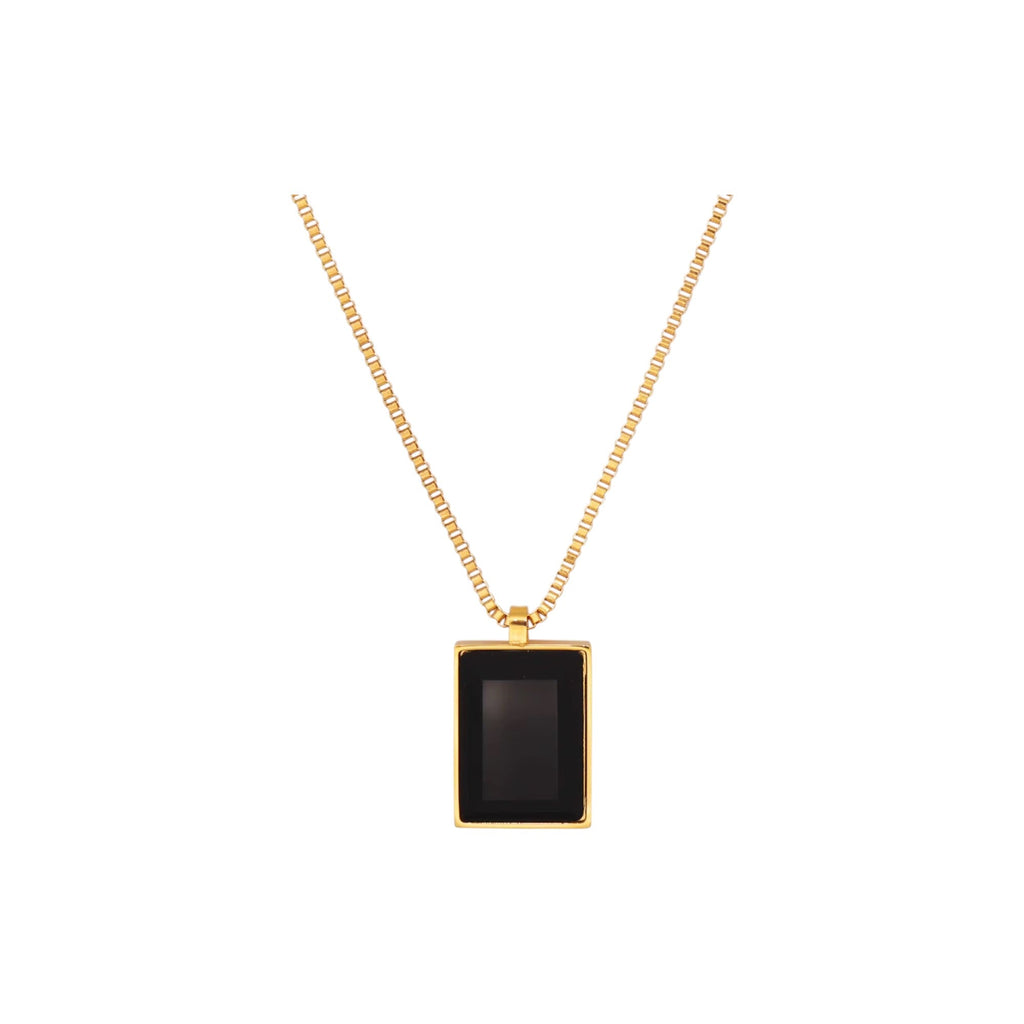 Black Geometric Pendant Necklace