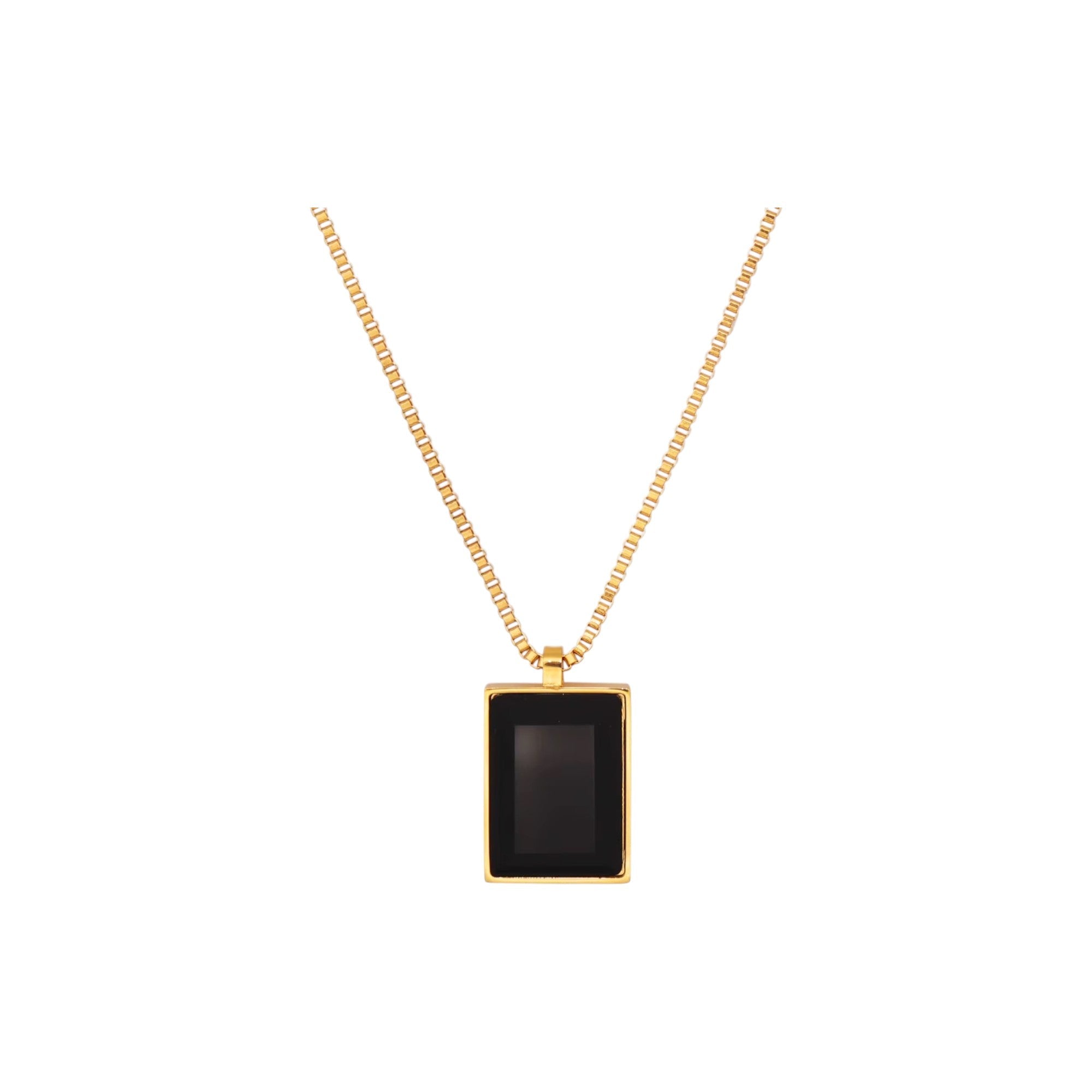 Black Geometric Pendant Necklace