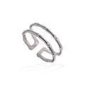 Calienne Bamboo Stack Ring – Silver