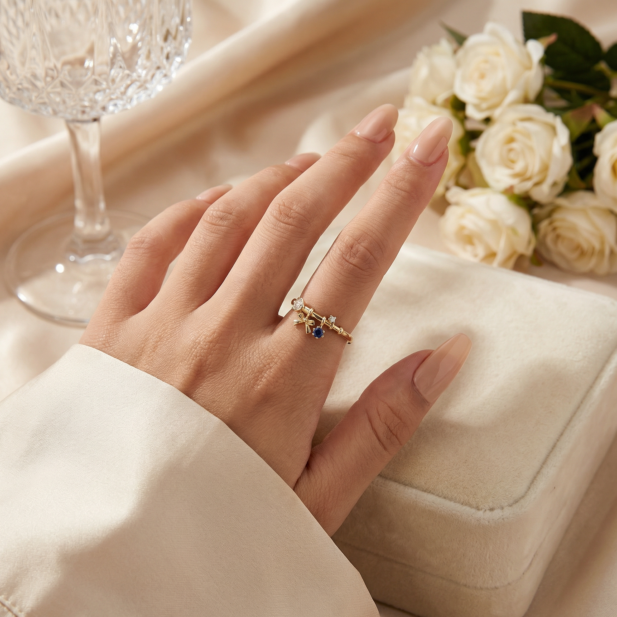 Lumière Charm Ring – Gold PVD