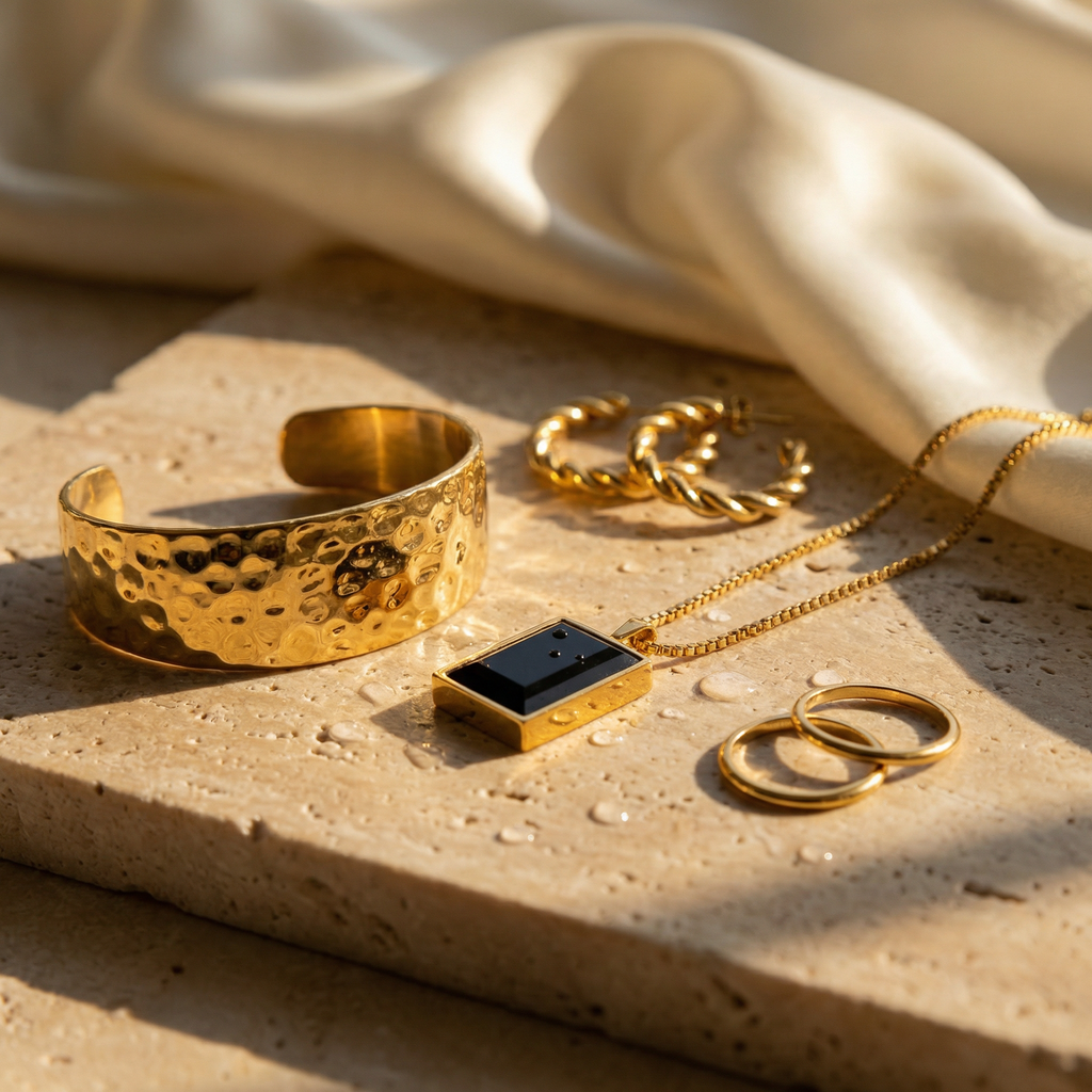 Black Geometric Pendant Necklace