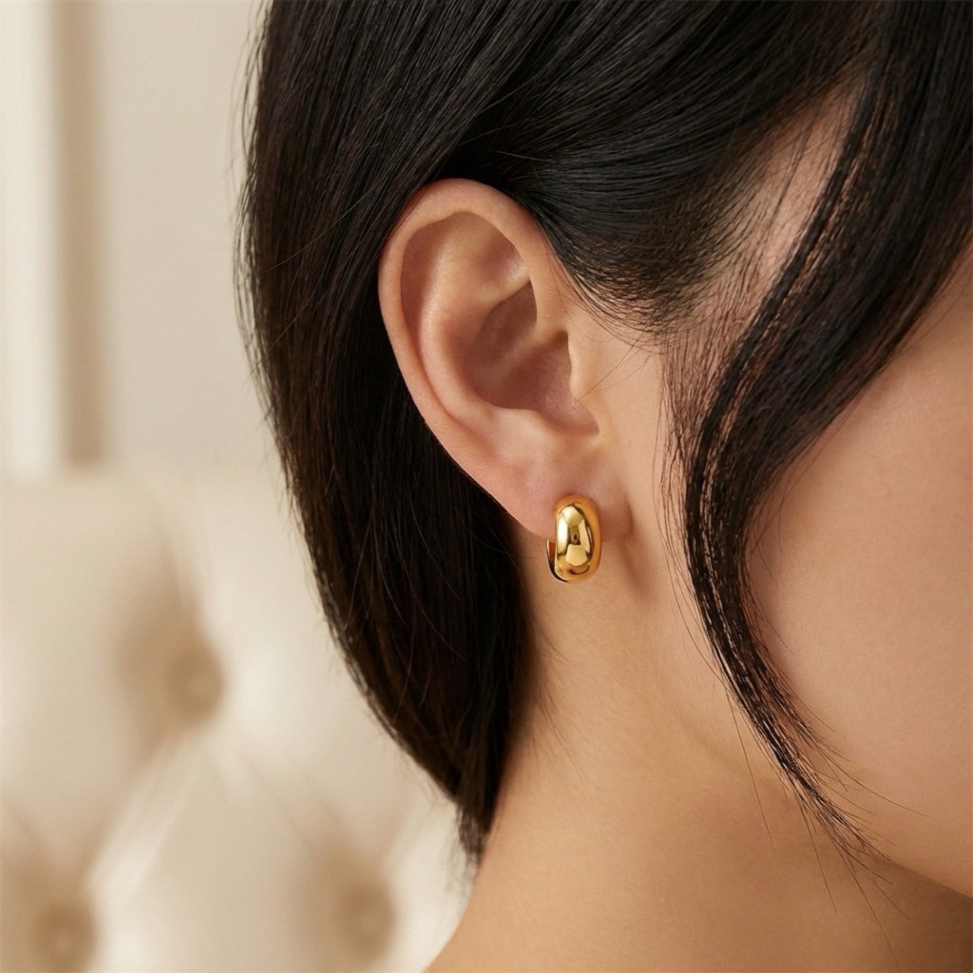 Mini C Shape Hoop Earrings