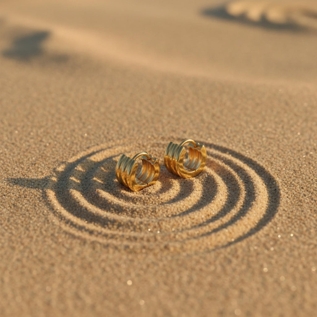 Triple Grained Hoop Earrings