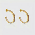 Enamel C Shape Hoop Earrings