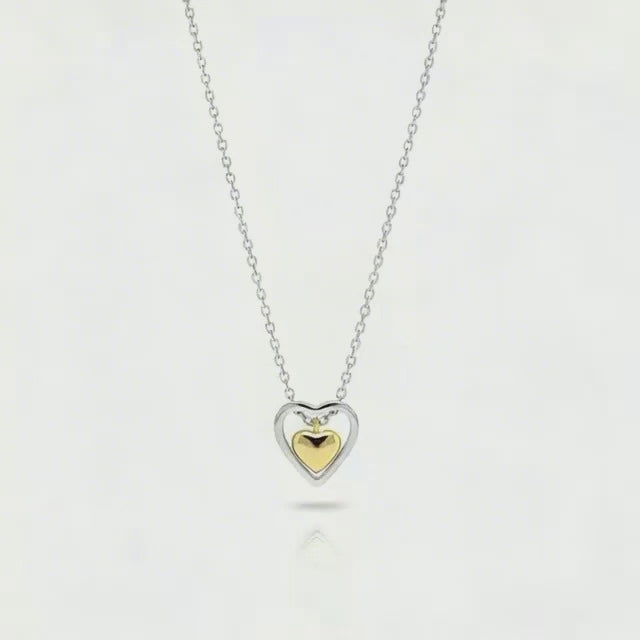 Mixed Metal Heart Necklace